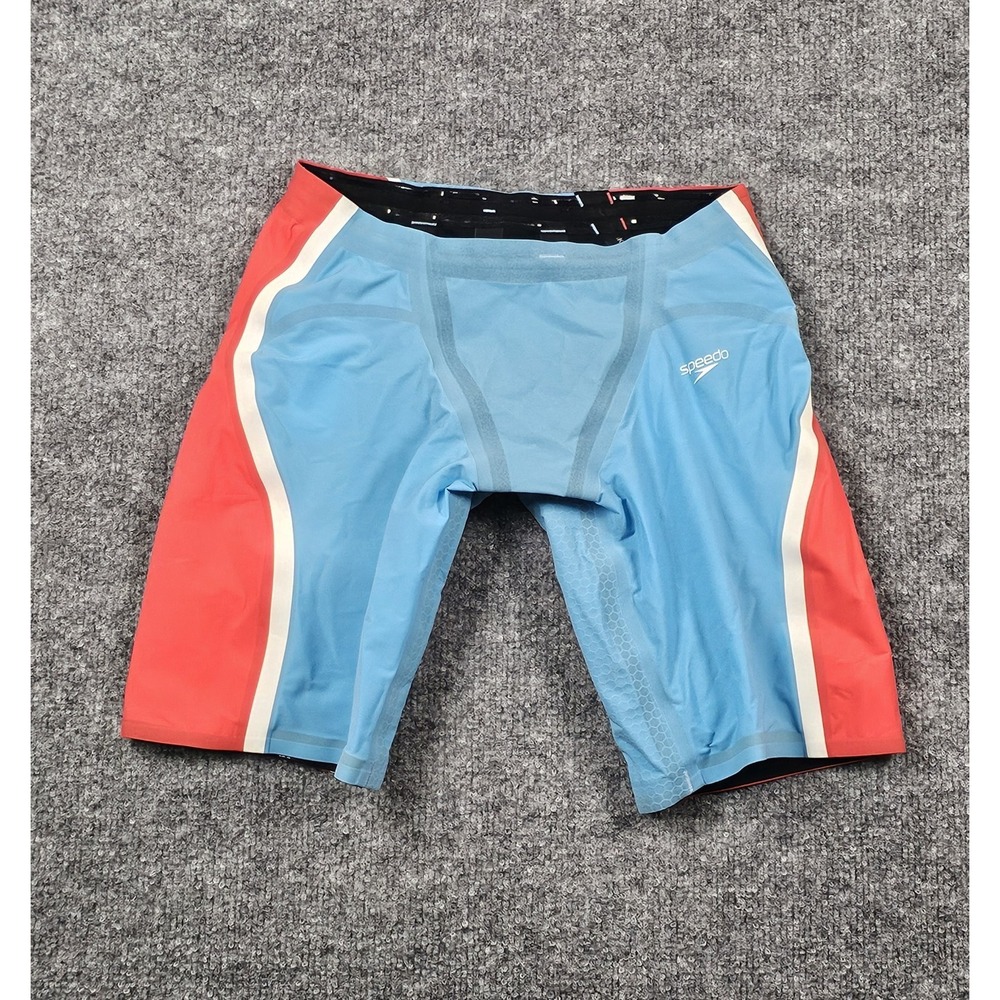 SPEEDO LZR Intent 2.0 Jammer Swim Shorts Size 26 Blue/Red Fastskin - Picture 2 of 8
